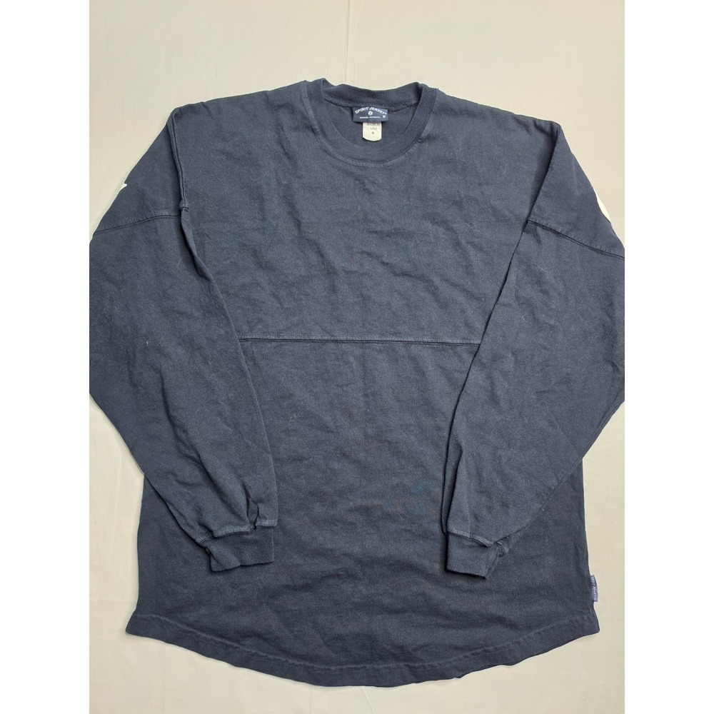 Spirit Jersey Shirt Women's Medium Navy Blue Sea Grit Graphic Cotton Pullover